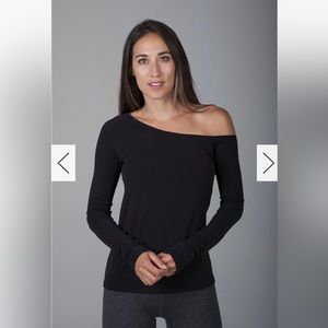 Kira Grace size XL Off the Shoulder top Graphite Black